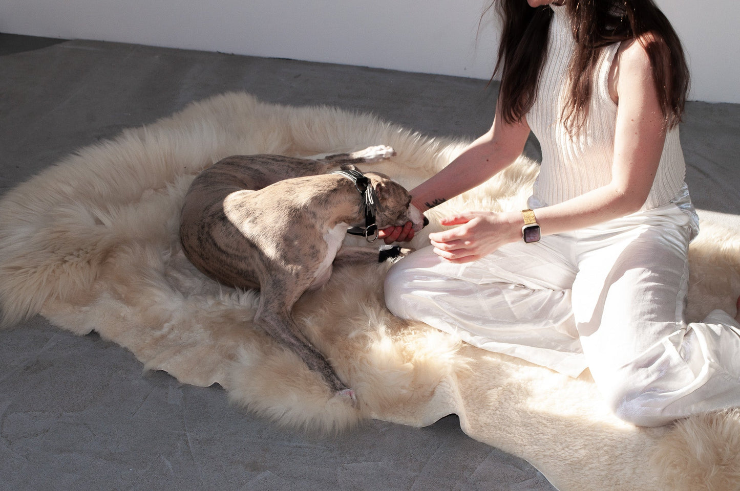 Natural Sheepskin Ivory Carpet - Irregular