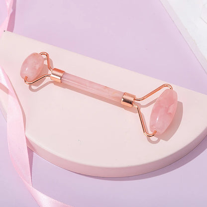 Rose Quartz Jade Roller & Gua Sha Set
