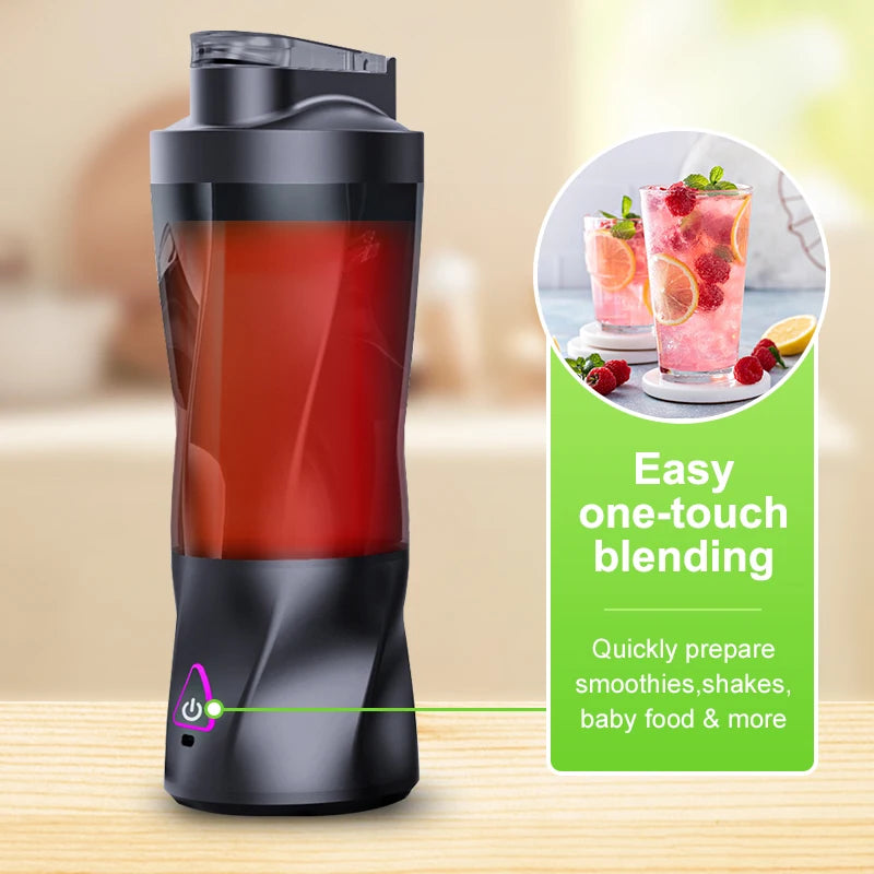 Portable Electric Blender 24oz – USB Rechargeable Juicer for Shakes & Smoothies