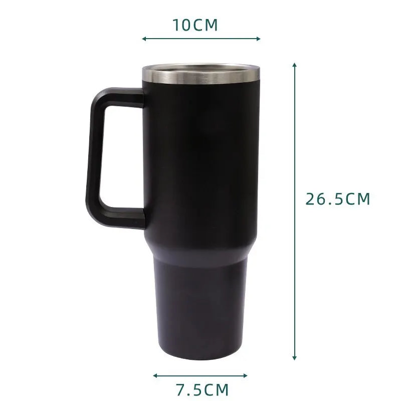 40oz Insulated Travel Tumbler with Straw & Handle