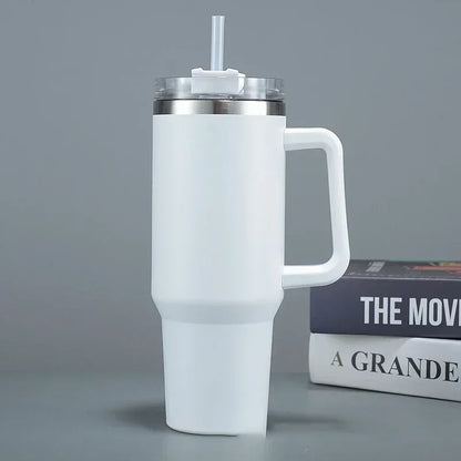 40oz Insulated Travel Tumbler with Straw & Handle