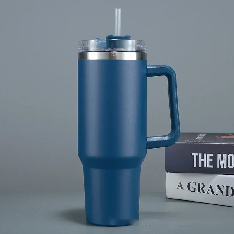 40oz Insulated Travel Tumbler with Straw & Handle