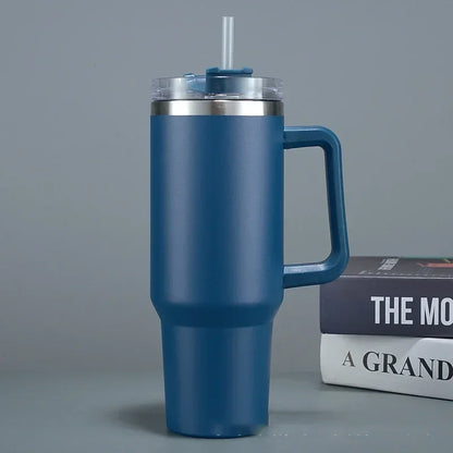 40oz Insulated Travel Tumbler with Straw & Handle