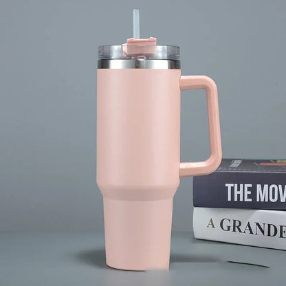 40oz Insulated Travel Tumbler with Straw & Handle