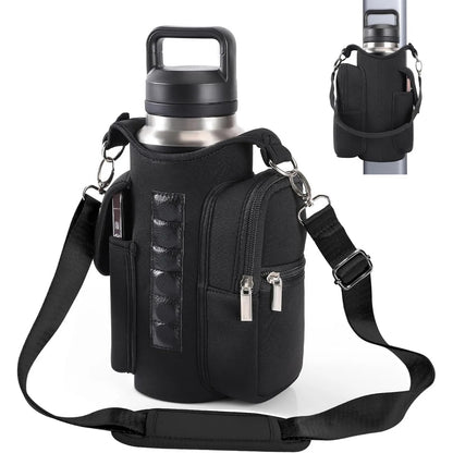 Magnetic Gym Bag Water Bottle Holder – 40oz Adjustable Shoulder Strap Pouch