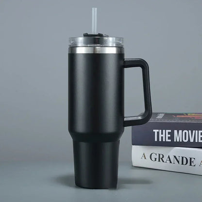 40oz Insulated Travel Tumbler with Straw & Handle