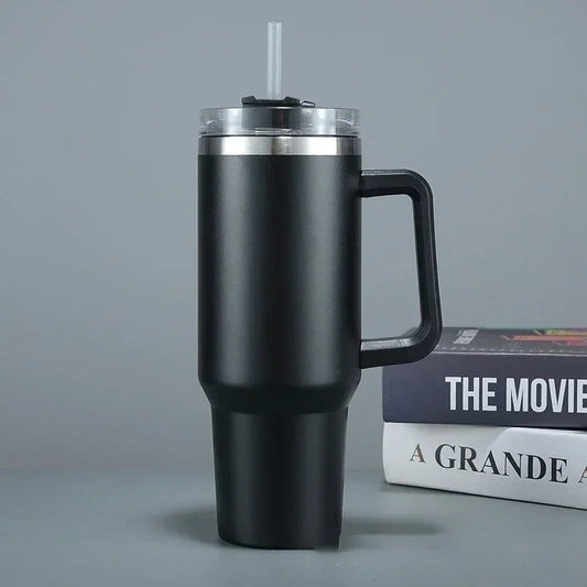 40oz Insulated Travel Tumbler with Straw & Handle