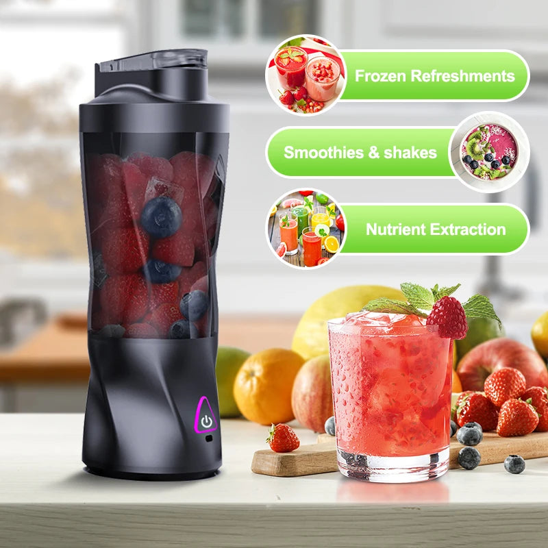 Portable Electric Blender 24oz – USB Rechargeable Juicer for Shakes & Smoothies