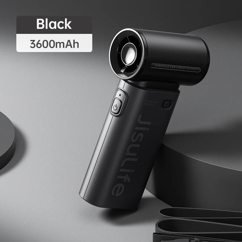 JISULIFE Handheld Turbo Fan – 3600mAh USB Rechargeable, 5 Speeds, Long Battery Life Pocket Fan