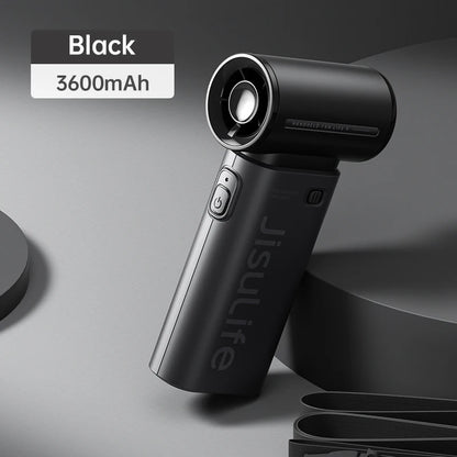 JISULIFE Handheld Turbo Fan – 3600mAh USB Rechargeable, 5 Speeds, Long Battery Life Pocket Fan